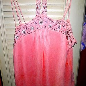 Pink chiffon top
